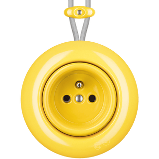 PORCELAIN KATY PATY COLONA ROUND SURFACE MOUNTED EURO SOCKET YELLOW - DYKE & DEAN