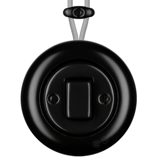 PORCELAIN KATY PATY COLONA ROUND SURFACE MOUNTED FAT BUTTON SWITCH MATTE BLACK - DYKE & DEAN