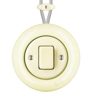 PORCELAIN KATY PATY COLONA ROUND SURFACE MOUNTED FAT BUTTON SWITCH VANILLA - DYKE & DEAN