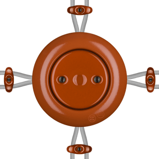 PORCELAIN KATY PATY COLONA ROUND SURFACE MOUNTED JUNCTION BOX BRICK RED - DYKE & DEAN