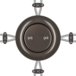 PORCELAIN KATY PATY COLONA ROUND SURFACE MOUNTED JUNCTION BOX BROWN - DYKE & DEAN