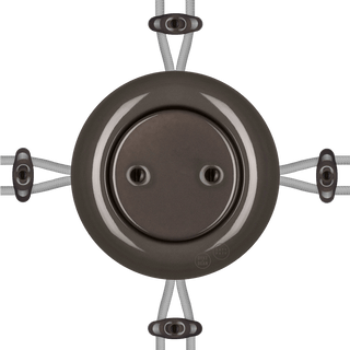 PORCELAIN KATY PATY COLONA ROUND SURFACE MOUNTED JUNCTION BOX BROWN - DYKE & DEAN