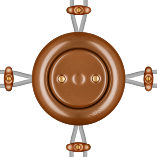 PORCELAIN KATY PATY COLONA ROUND SURFACE MOUNTED JUNCTION BOX COPPER - DYKE & DEAN