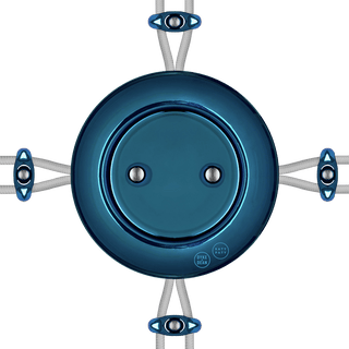 PORCELAIN KATY PATY COLONA ROUND SURFACE MOUNTED JUNCTION BOX DARK BLUE - DYKE & DEAN
