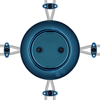 PORCELAIN KATY PATY COLONA ROUND SURFACE MOUNTED JUNCTION BOX DARK BLUE - DYKE & DEAN