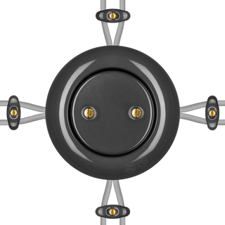 PORCELAIN KATY PATY COLONA ROUND SURFACE MOUNTED JUNCTION BOX DARK GREY - DYKE & DEAN