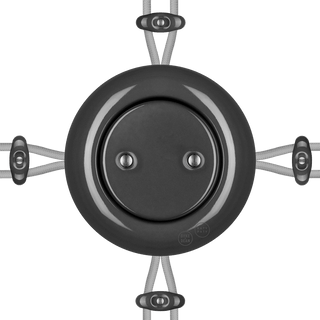 PORCELAIN KATY PATY COLONA ROUND SURFACE MOUNTED JUNCTION BOX DARK GREY - DYKE & DEAN