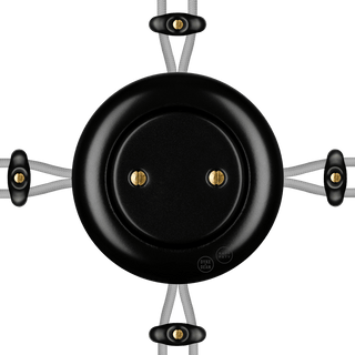 PORCELAIN KATY PATY COLONA ROUND SURFACE MOUNTED JUNCTION BOX MATTE BLACK - DYKE & DEAN