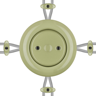 PORCELAIN KATY PATY COLONA ROUND SURFACE MOUNTED JUNCTION BOX MOSS GREEN - DYKE & DEAN