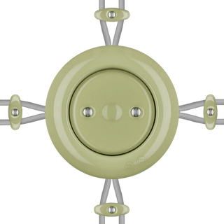 PORCELAIN KATY PATY COLONA ROUND SURFACE MOUNTED JUNCTION BOX MOSS GREEN - DYKE & DEAN