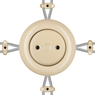 PORCELAIN KATY PATY COLONA ROUND SURFACE MOUNTED JUNCTION BOX SAND - DYKE & DEAN