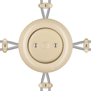 PORCELAIN KATY PATY COLONA ROUND SURFACE MOUNTED JUNCTION BOX SAND - DYKE & DEAN