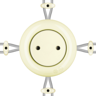 PORCELAIN KATY PATY COLONA ROUND SURFACE MOUNTED JUNCTION BOX VANILLA - DYKE & DEAN