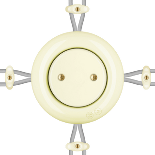 PORCELAIN KATY PATY COLONA ROUND SURFACE MOUNTED JUNCTION BOX VANILLA - DYKE & DEAN