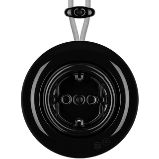 PORCELAIN KATY PATY COLONA ROUND SURFACE MOUNTED SCHUKO SOCKET BLACK - DYKE & DEAN