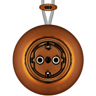 PORCELAIN KATY PATY COLONA ROUND SURFACE MOUNTED SCHUKO SOCKET BRONZE - DYKE & DEAN
