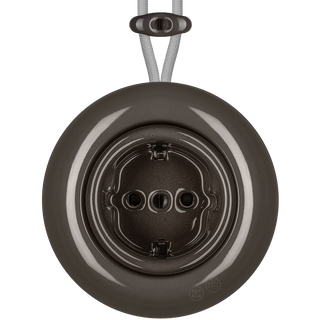PORCELAIN KATY PATY COLONA ROUND SURFACE MOUNTED SCHUKO SOCKET BROWN - DYKE & DEAN