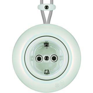 PORCELAIN KATY PATY COLONA ROUND SURFACE MOUNTED SCHUKO SOCKET CONCHA - DYKE & DEAN