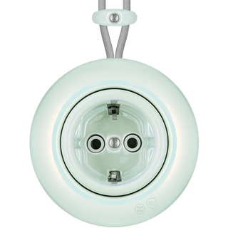 PORCELAIN KATY PATY COLONA ROUND SURFACE MOUNTED SCHUKO SOCKET CONCHA - DYKE & DEAN