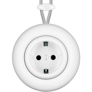 PORCELAIN KATY PATY COLONA ROUND SURFACE MOUNTED SCHUKO SOCKET MATTE WHITE - DYKE & DEAN