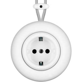 PORCELAIN KATY PATY COLONA ROUND SURFACE MOUNTED SCHUKO SOCKET MATTE WHITE - DYKE & DEAN