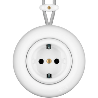 PORCELAIN KATY PATY COLONA ROUND SURFACE MOUNTED SCHUKO SOCKET MATTE WHITE - DYKE & DEAN