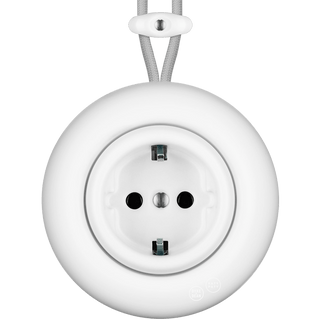 PORCELAIN KATY PATY COLONA ROUND SURFACE MOUNTED SCHUKO SOCKET MATTE WHITE - DYKE & DEAN