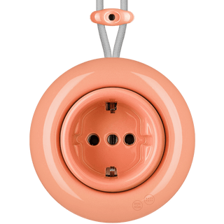 PORCELAIN KATY PATY COLONA ROUND SURFACE MOUNTED SCHUKO SOCKET SALMON PINK - DYKE & DEAN