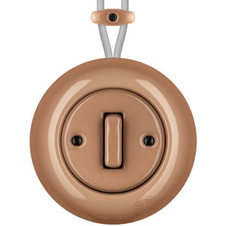 PORCELAIN KATY PATY COLONA ROUND SURFACE MOUNTED SLIM BUTTON SWITCH DERMA - DYKE & DEAN