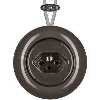 PORCELAIN KATY PATY COLONA ROUND SURFACE MOUNTED SWISS SOCKET BROWN - DYKE & DEAN