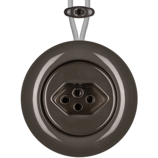 PORCELAIN KATY PATY COLONA ROUND SURFACE MOUNTED SWISS SOCKET BROWN - DYKE & DEAN
