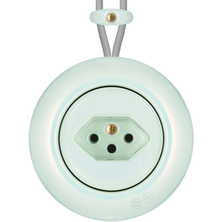 PORCELAIN KATY PATY COLONA ROUND SURFACE MOUNTED SWISS SOCKET CONCHA - DYKE & DEAN