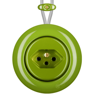 PORCELAIN KATY PATY COLONA ROUND SURFACE MOUNTED SWISS SOCKET GREEN - DYKE & DEAN