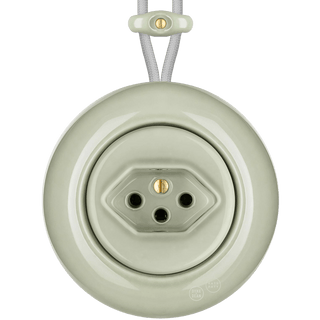PORCELAIN KATY PATY COLONA ROUND SURFACE MOUNTED SWISS SOCKET GREY GREEN - DYKE & DEAN