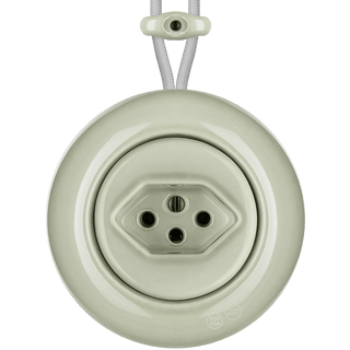 PORCELAIN KATY PATY COLONA ROUND SURFACE MOUNTED SWISS SOCKET GREY GREEN - DYKE & DEAN