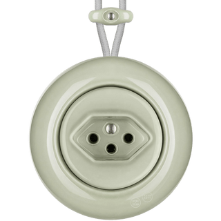PORCELAIN KATY PATY COLONA ROUND SURFACE MOUNTED SWISS SOCKET GREY GREEN - DYKE & DEAN