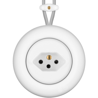 PORCELAIN KATY PATY COLONA ROUND SURFACE MOUNTED SWISS SOCKET MATTE WHITE - DYKE & DEAN