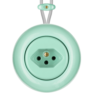 PORCELAIN KATY PATY COLONA ROUND SURFACE MOUNTED SWISS SOCKET MINT GREEN - DYKE & DEAN