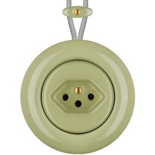 PORCELAIN KATY PATY COLONA ROUND SURFACE MOUNTED SWISS SOCKET MOSS GREEN - DYKE & DEAN
