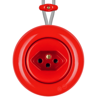 PORCELAIN KATY PATY COLONA ROUND SURFACE MOUNTED SWISS SOCKET RED - DYKE & DEAN