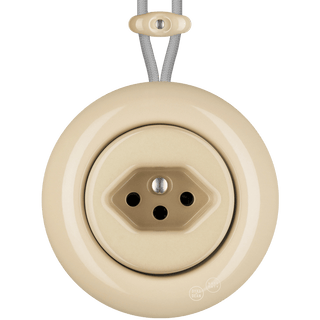 PORCELAIN KATY PATY COLONA ROUND SURFACE MOUNTED SWISS SOCKET SAND - DYKE & DEAN