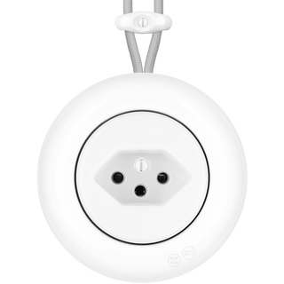 PORCELAIN KATY PATY COLONA ROUND SURFACE MOUNTED SWISS SOCKET WHITE - DYKE & DEAN