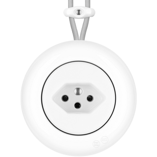 PORCELAIN KATY PATY COLONA ROUND SURFACE MOUNTED SWISS SOCKET WHITE - DYKE & DEAN