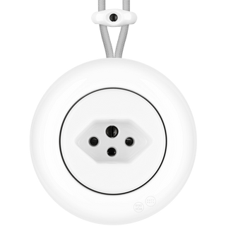 PORCELAIN KATY PATY COLONA ROUND SURFACE MOUNTED SWISS SOCKET WHITE - DYKE & DEAN