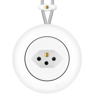 PORCELAIN KATY PATY COLONA ROUND SURFACE MOUNTED SWISS SOCKET WHITE - DYKE & DEAN