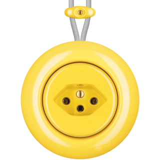 PORCELAIN KATY PATY COLONA ROUND SURFACE MOUNTED SWISS SOCKET YELLOW - DYKE & DEAN
