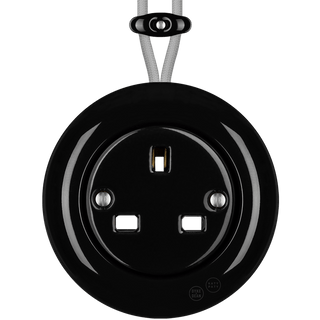 PORCELAIN KATY PATY COLONA ROUND SURFACE MOUNTED UK SOCKET BLACK - DYKE & DEAN