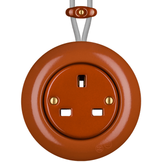 PORCELAIN KATY PATY COLONA ROUND SURFACE MOUNTED UK SOCKET BRICK RED - DYKE & DEAN