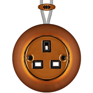 PORCELAIN KATY PATY COLONA ROUND SURFACE MOUNTED UK SOCKET BRONZE - DYKE & DEAN