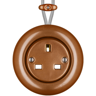 PORCELAIN KATY PATY COLONA ROUND SURFACE MOUNTED UK SOCKET COPPER - DYKE & DEAN
